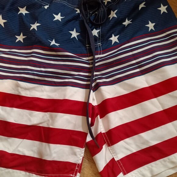 Faded Glory Patriot American Flag Swim Trunks Sz 40-42 - Picture 4 of 4